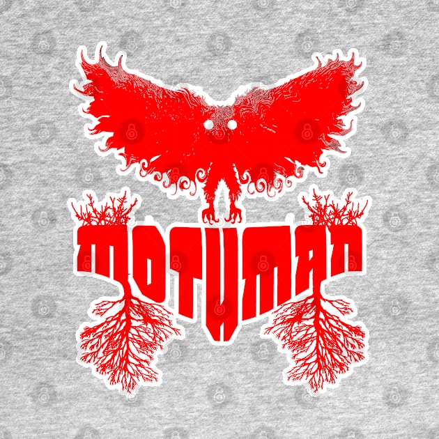 Mothman West Virginia Wing Humanoid Moth Retro Vintage  Red by National Cryptid Society